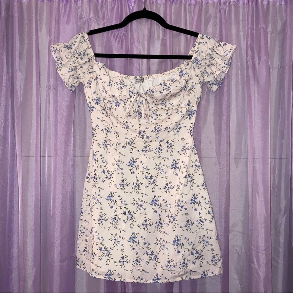 Beginning Botique Floral Off-The-Shoulder Mini Dress